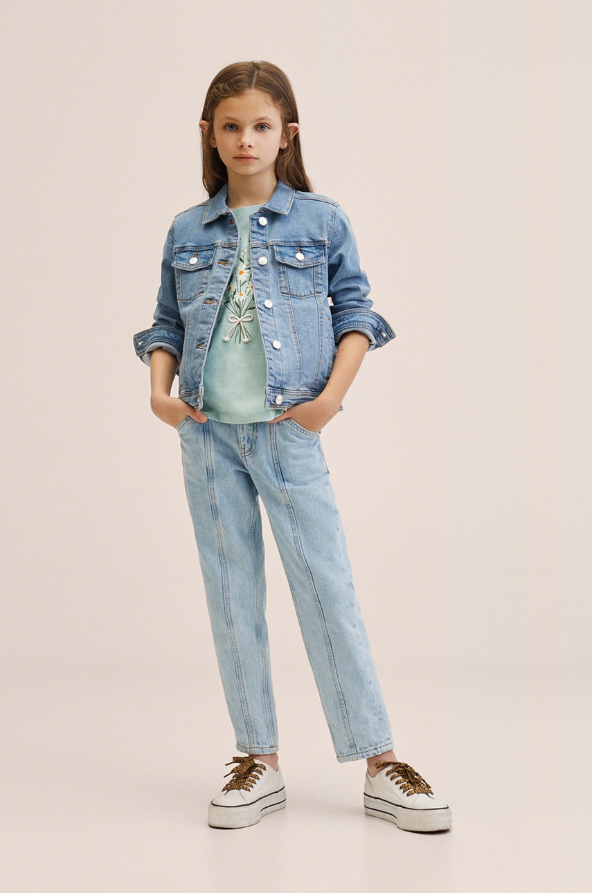 

Детская хлопковая футболка Mango Kids Market цвет зелёный