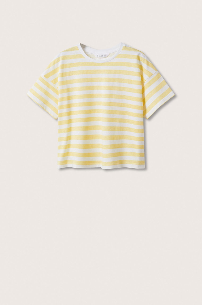 

Детска памучна тениска Mango Kids Summer в жълто, Жълт