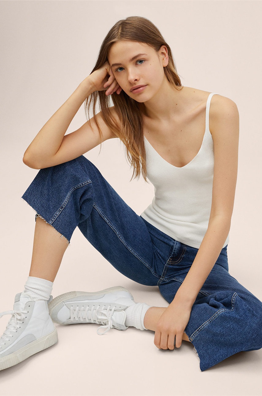 

Детски топ Mango Kids Patricia в бяло, Бял