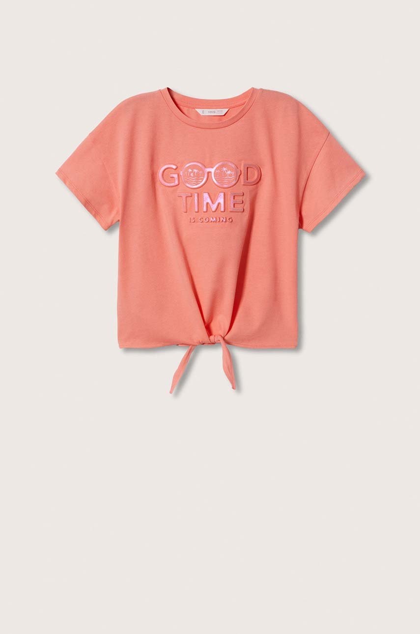 

Детска памучна тениска Mango Kids Surfy в оранжево, Оранжев