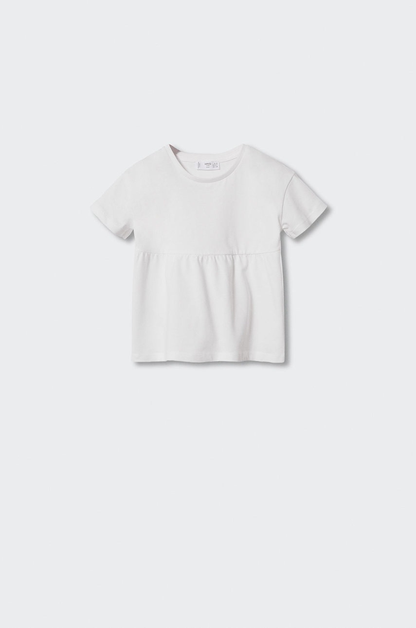 

Детска памучна тениска Mango Kids Isa в бяло, Бял