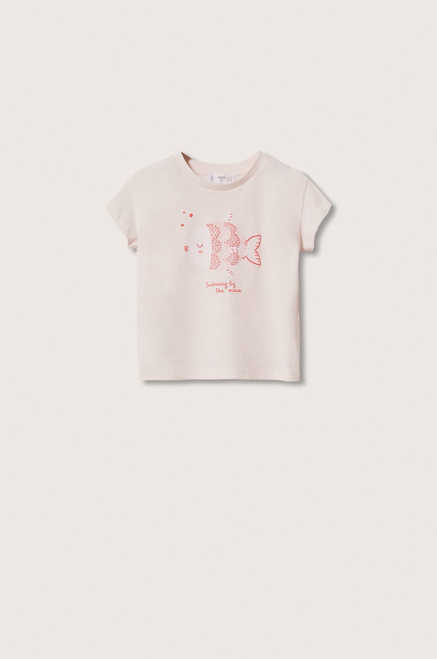 

Детска памучна тениска Mango Kids Yummy в розово, Розов