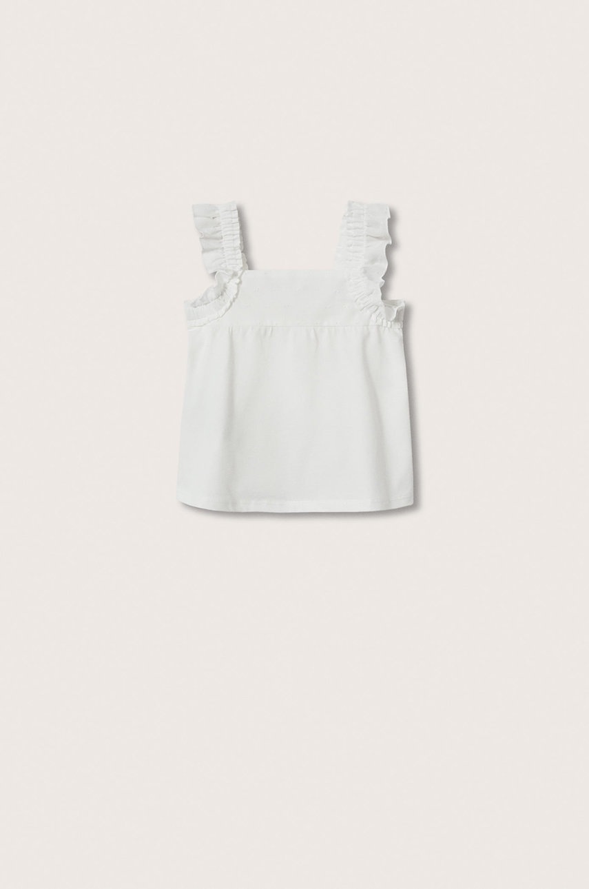 

Дитяча бавовняна футболка Mango Kids Boho колір білий