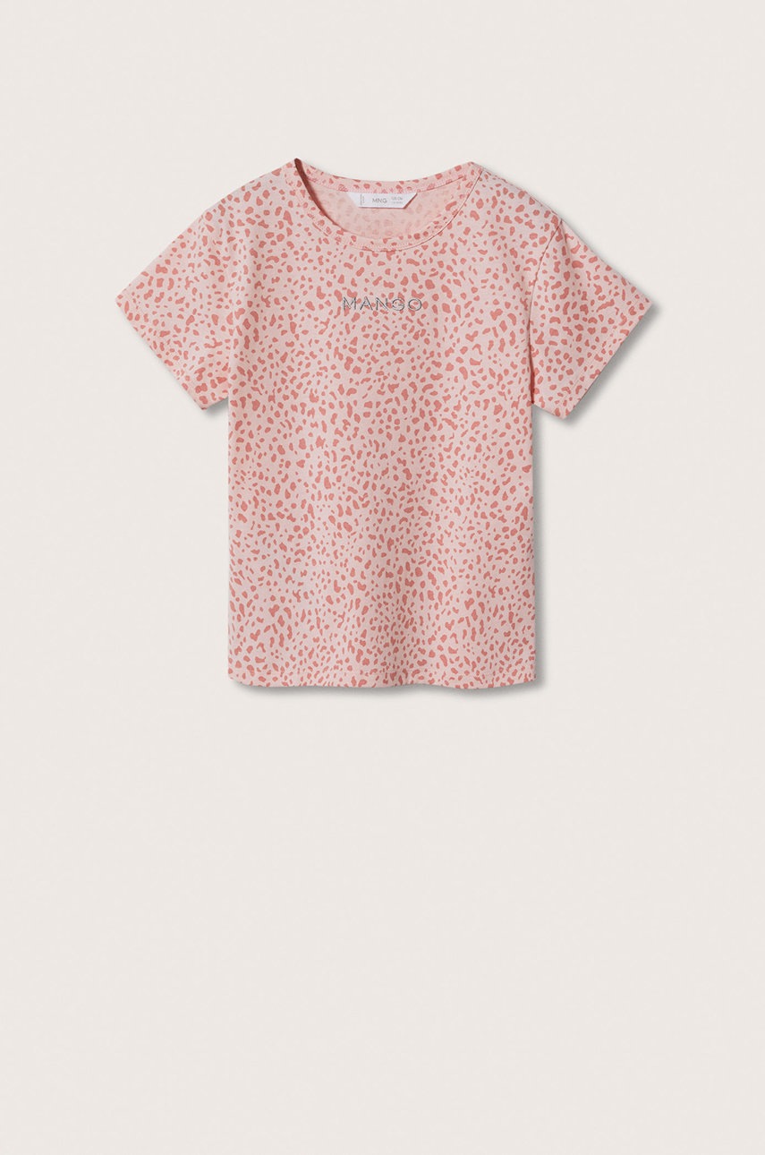 

Детска памучна тениска Mango Kids Mangofi-h в розово, Розов