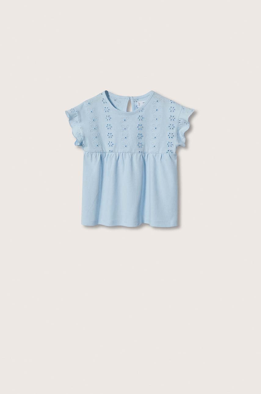 

Детска памучна тениска Mango Kids Emily, Син