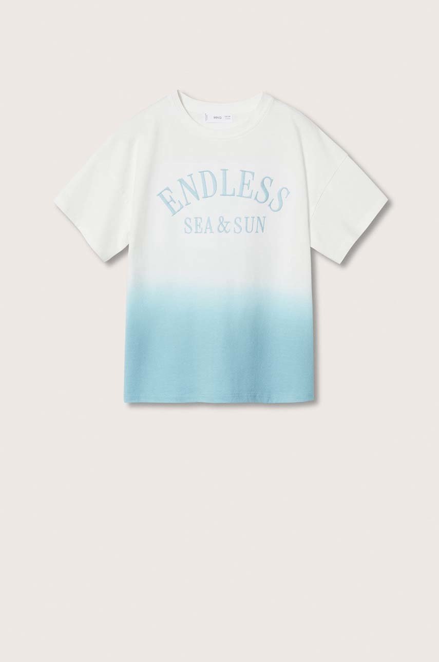 

Детска памучна тениска Mango Kids Endless в бяло, Бял