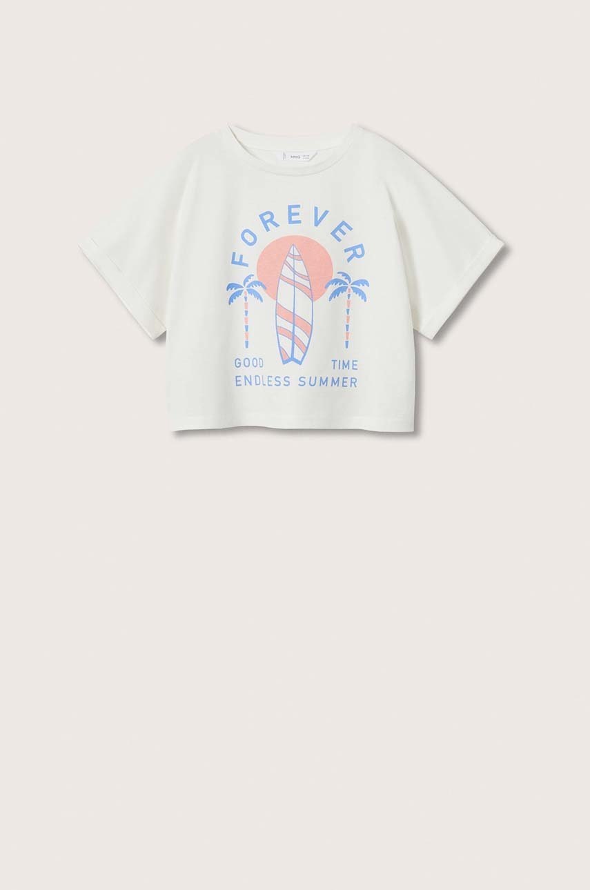 

Детска памучна тениска Mango Kids Lemonade в бяло, Бял