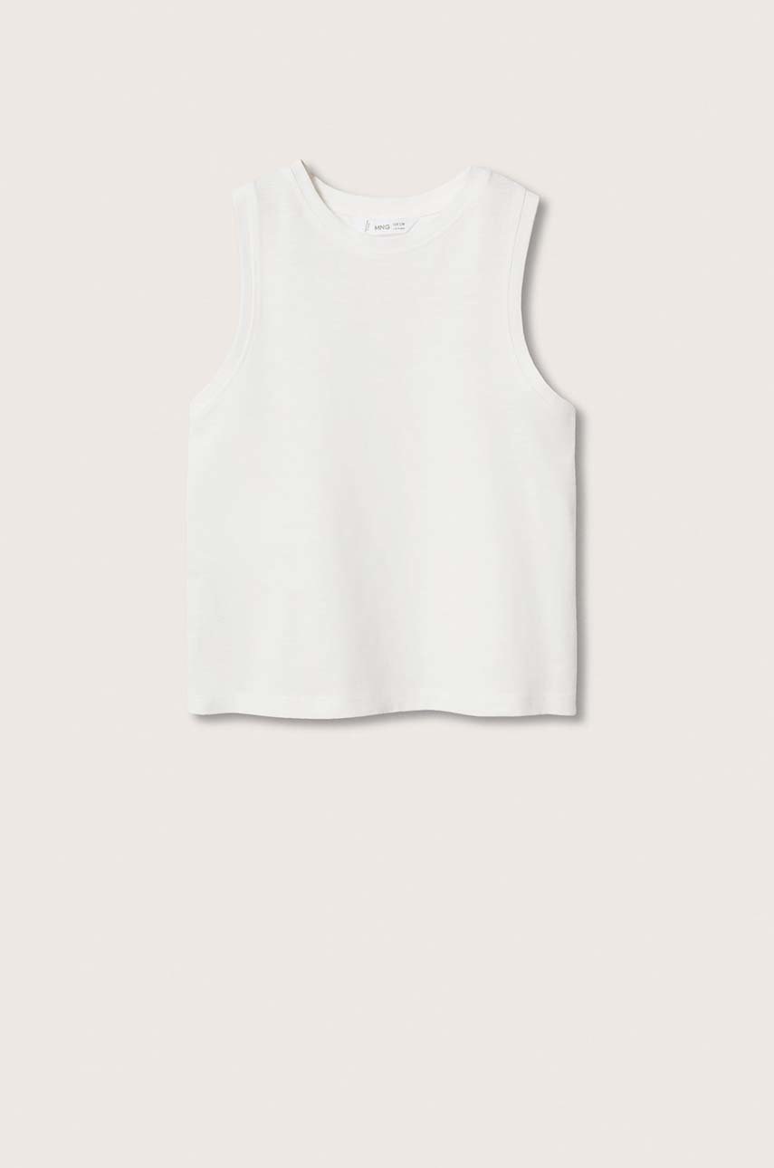 

Детски памучен топ Mango Kids Bandini в бяло, Бял