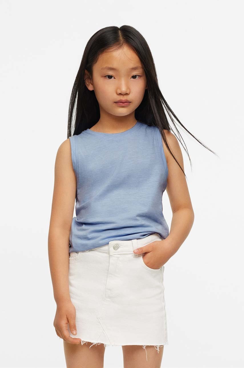 

Детски памучен топ Mango Kids Bandini, Син