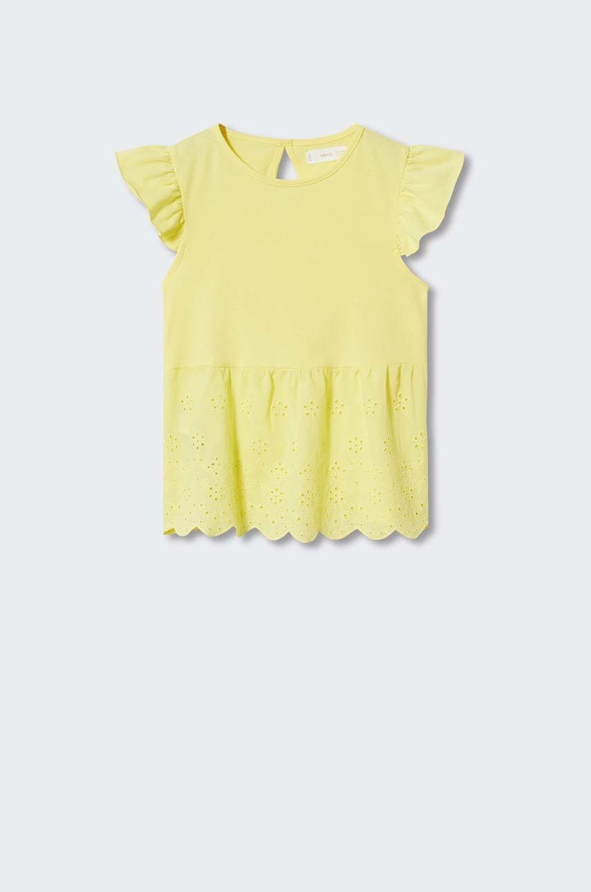

Дитяча бавовняна футболка Mango Kids Isi колір жовтий