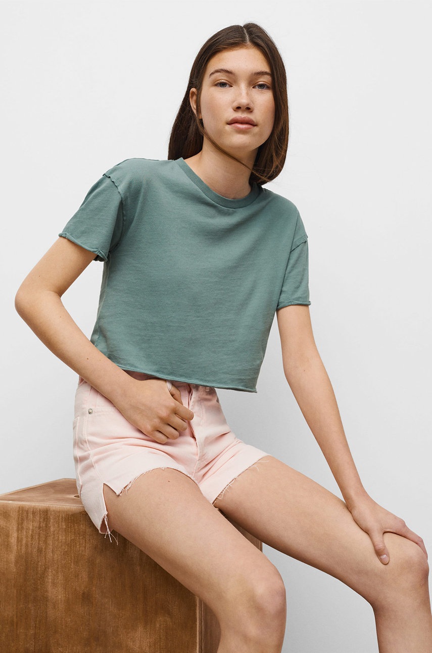 

Детска памучна тениска Mango Kids Sena, Син