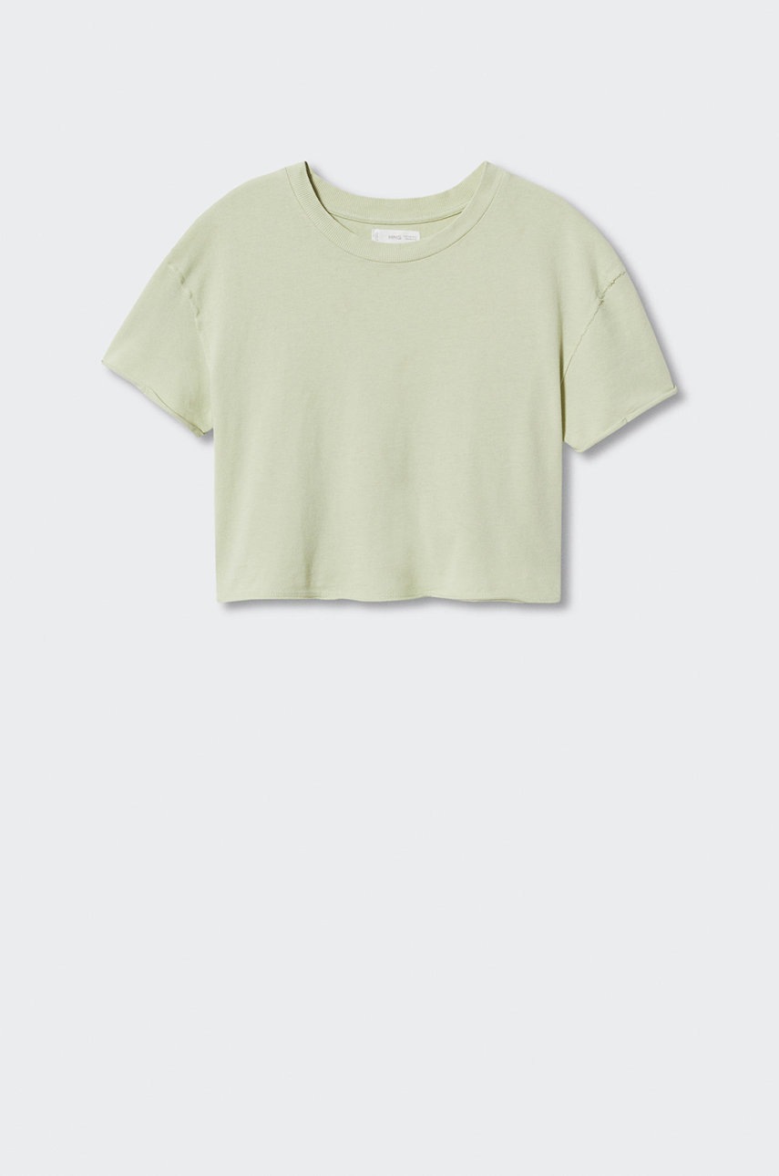 

Детская хлопковая футболка Mango Kids Sena цвет зелёный