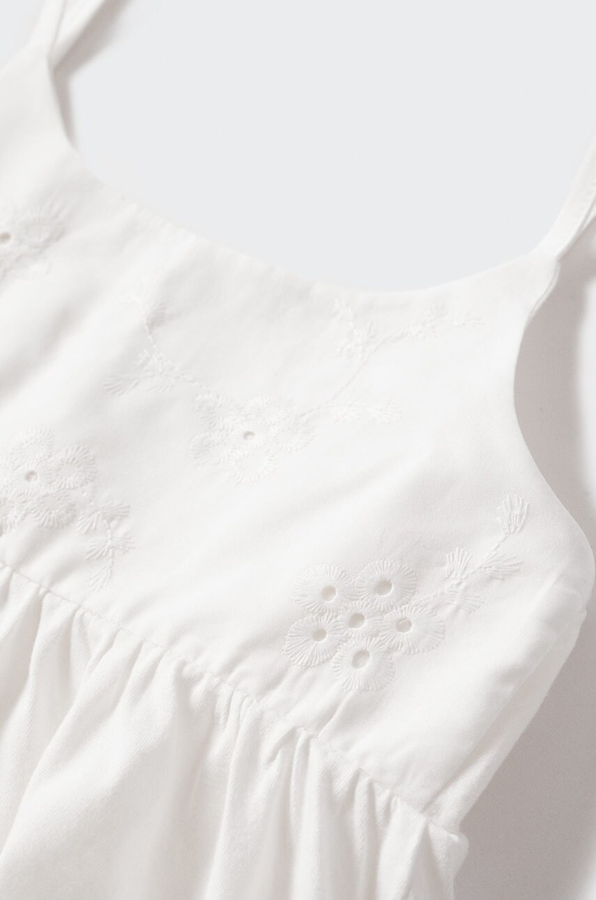 

Детский хлопковый топ Mango Kids Lacy цвет белый