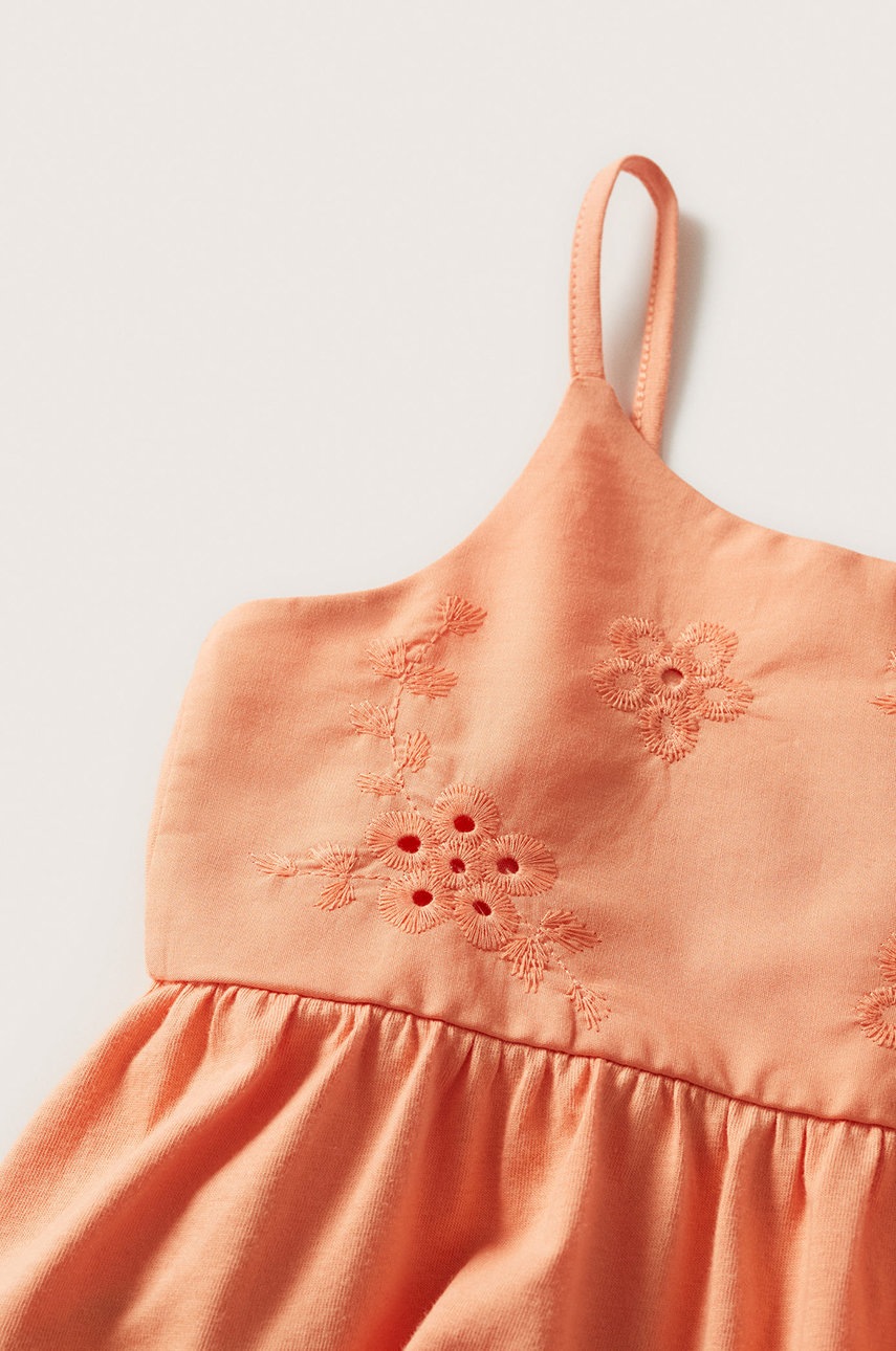 

Дитячий бавовняний топ Mango Kids Lacy колір помаранчевий