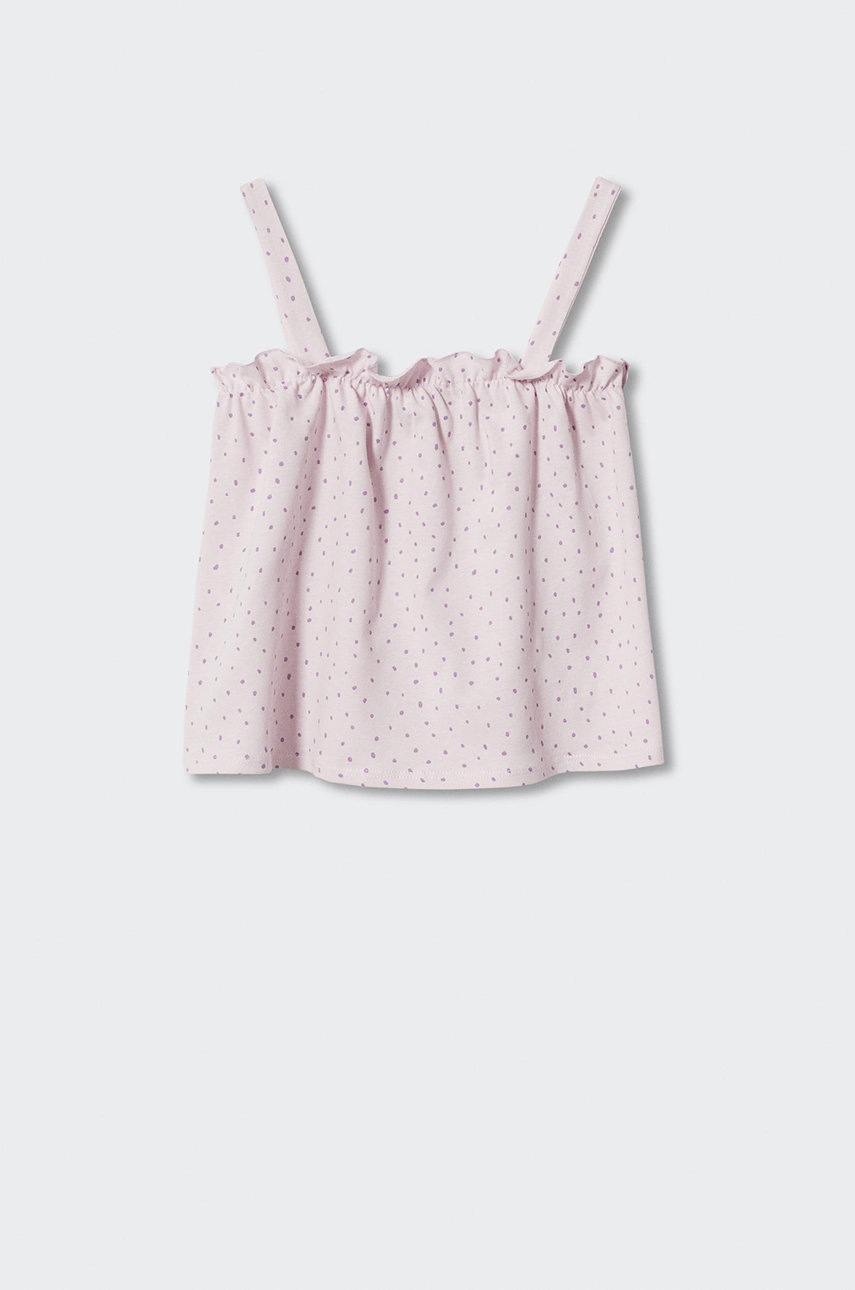 

Детски памучен топ Mango Kids Estela в лилаво, Виолетов