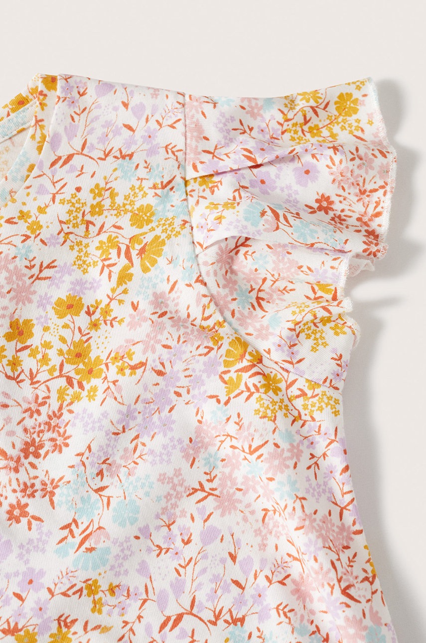 

Дитяча бавовняна футболка Mango Kids Spring колір білий