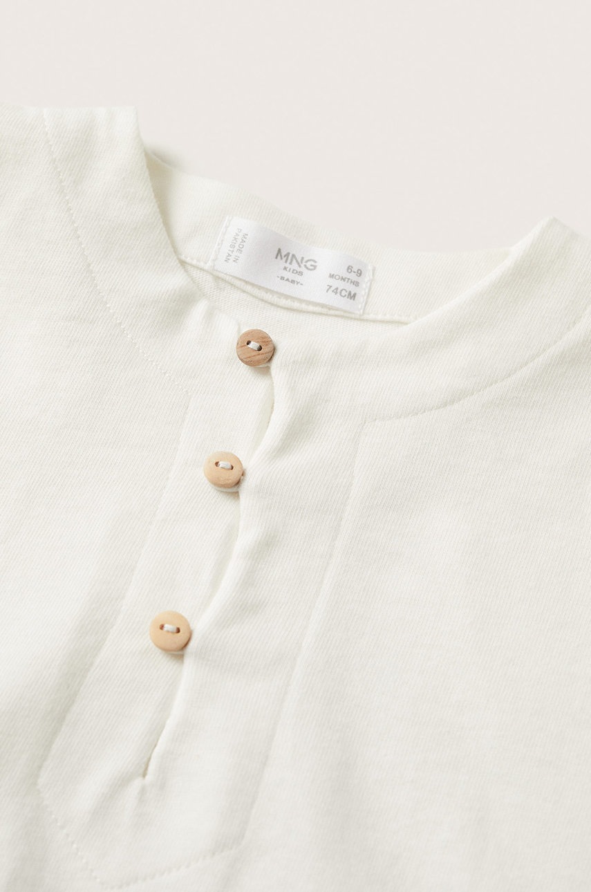 

Дитячий бавовняний лонгслів Mango Kids колір білий однотонний