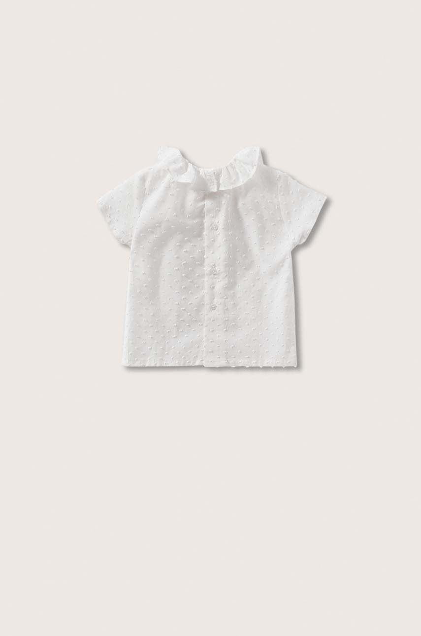 

Дитяча бавовняна блузка Mango Kids Coria колір білий однотонний