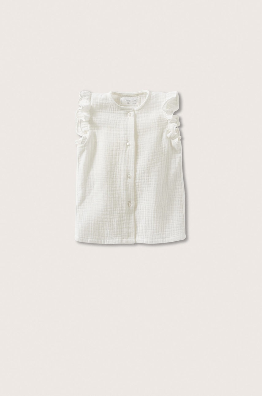 

Детска памучна риза Mango Kids Dina в бяло, Бял