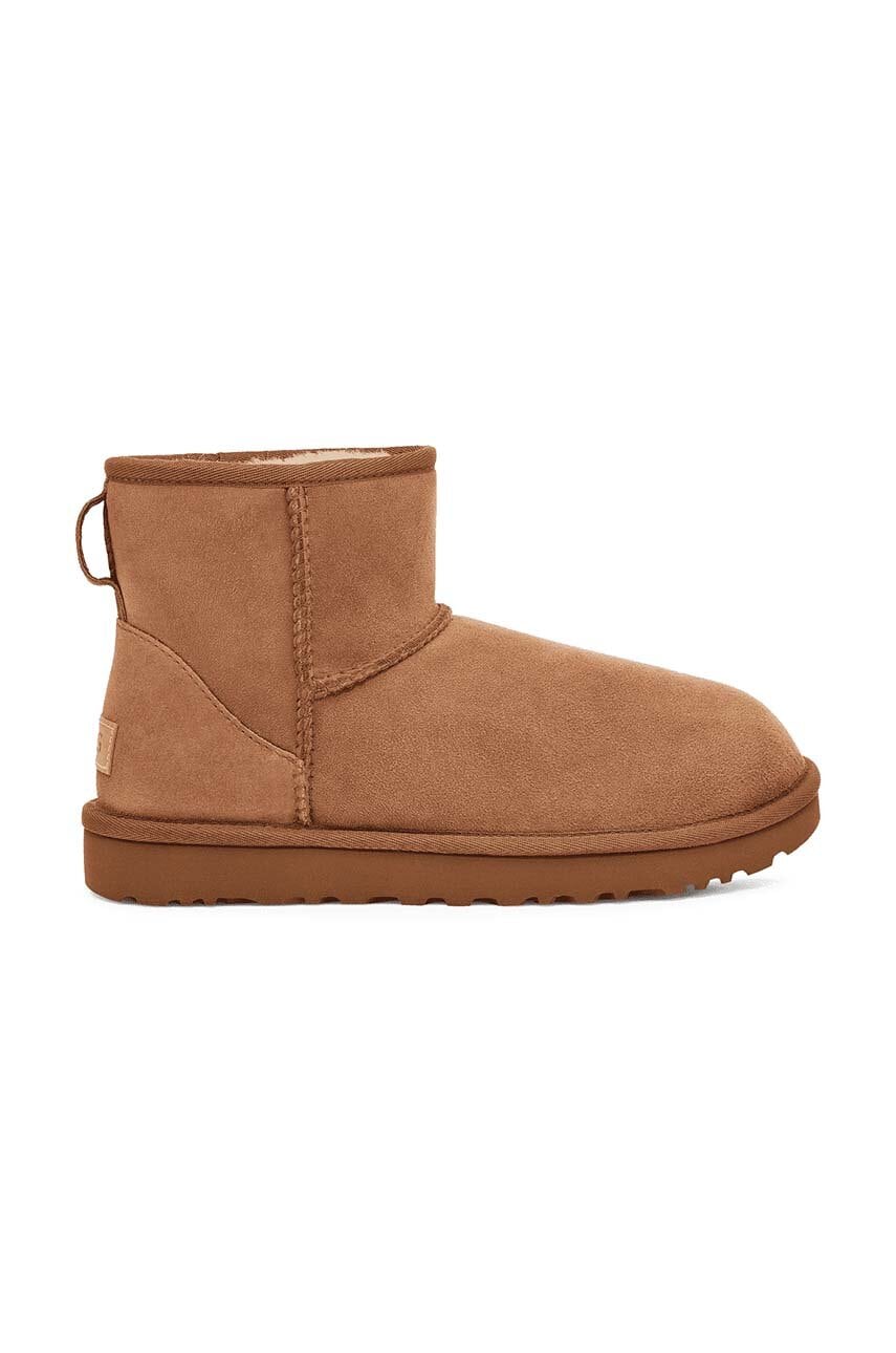 UGG cizme de zăpadă din piele întoarsă Classic Mini II femei, culoarea: maro 1016222.CHE