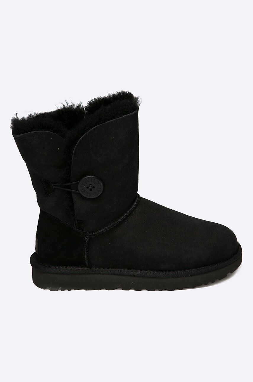 Levně Sněhule UGG Bailey Button II dámské, černá barva, na plochém podpatku, zateplené, 1016226.BLK