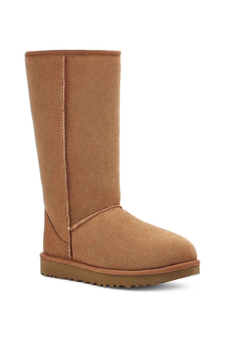Μπότες σουέτ UGG γυναικείες, χρώμα: καφέ φωτογραφία