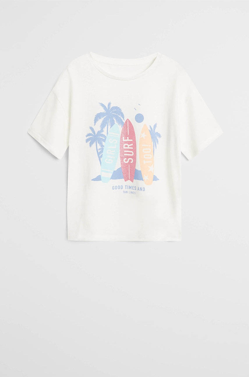 

Mango Kids - Детская футболка Surf 110-164 см, Белый