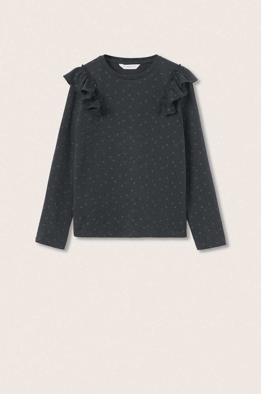 Mango Kids - longsleeve din bumbac pentru copii brillo