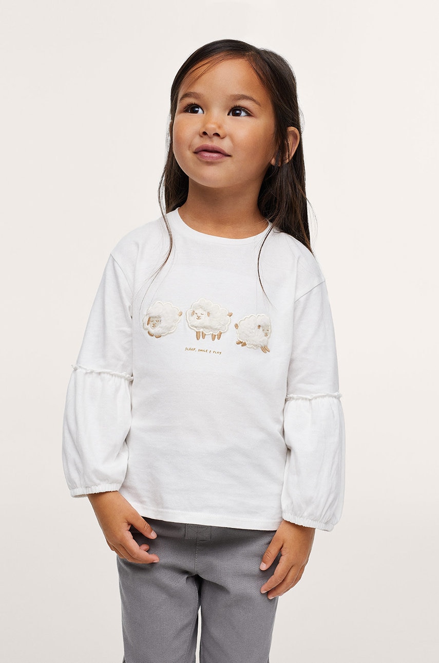 Mango Kids - bluza de bumbac pentru copii oveja