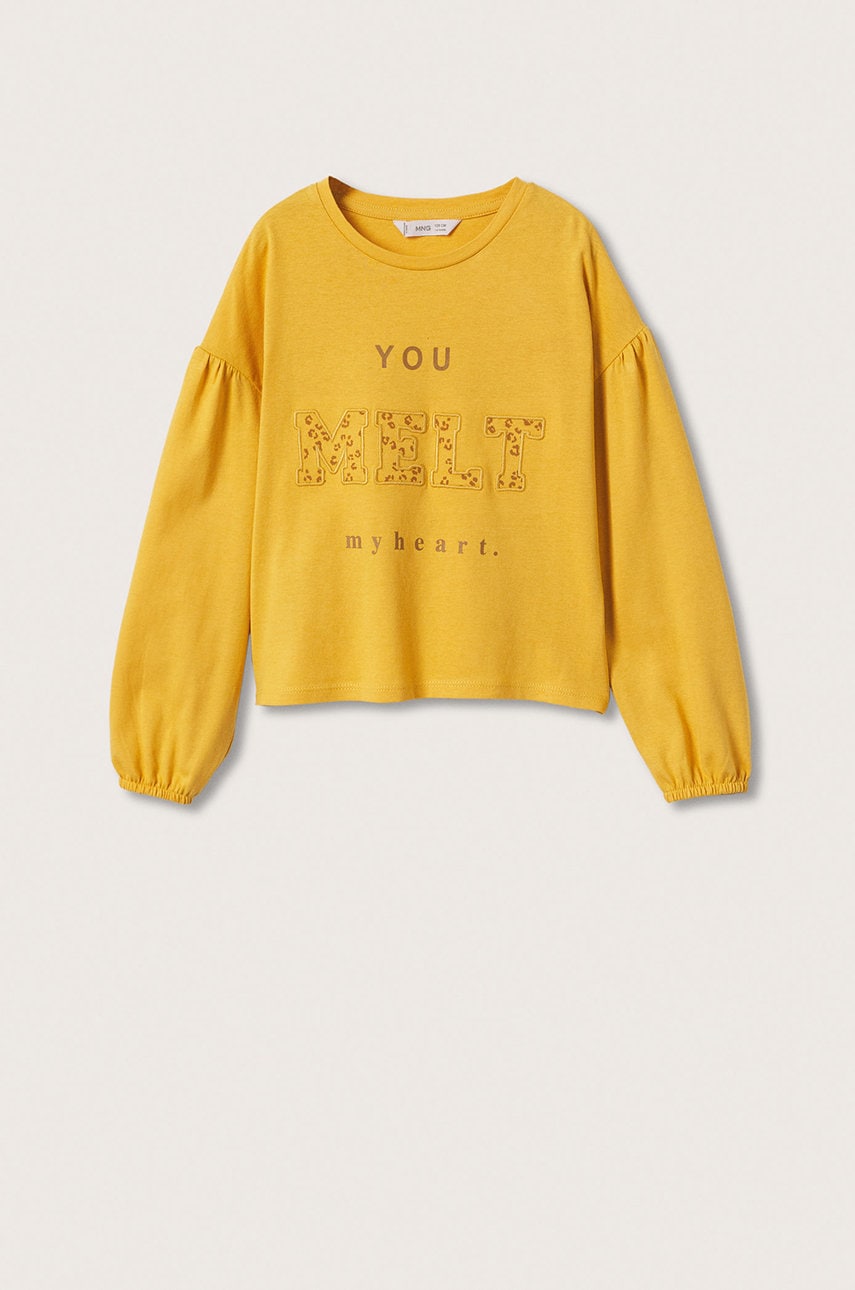 Mango Kids - longsleeve din bumbac pentru copii melt
