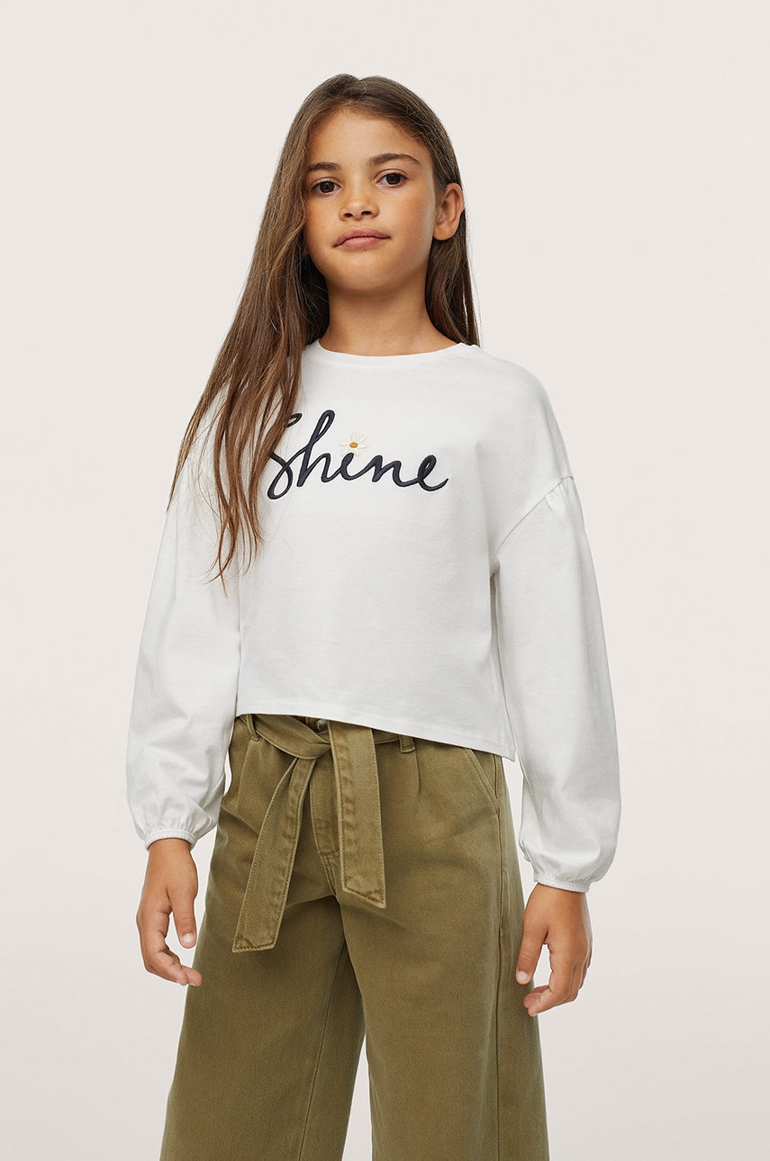 Mango Kids - bluza de bumbac pentru copii smile