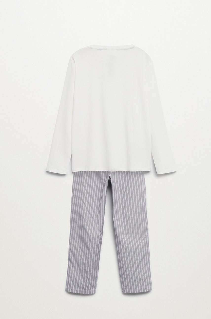 

Детская пижама Mango Kids Mark цвет белый гладкая