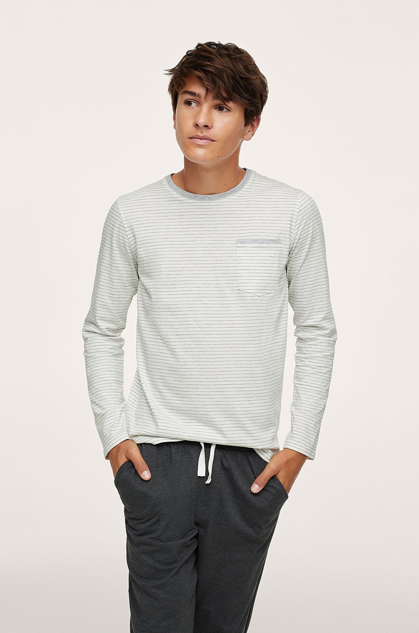 

Дитяча піжама Mango Kids James1 колір білий гладка