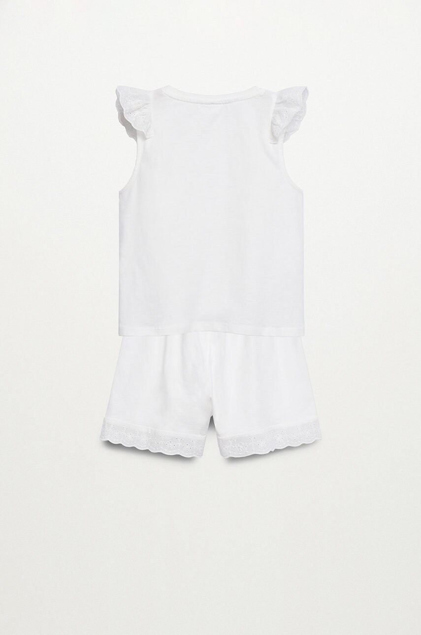 

Детская пижама Mango Kids EMI цвет белый гладкая