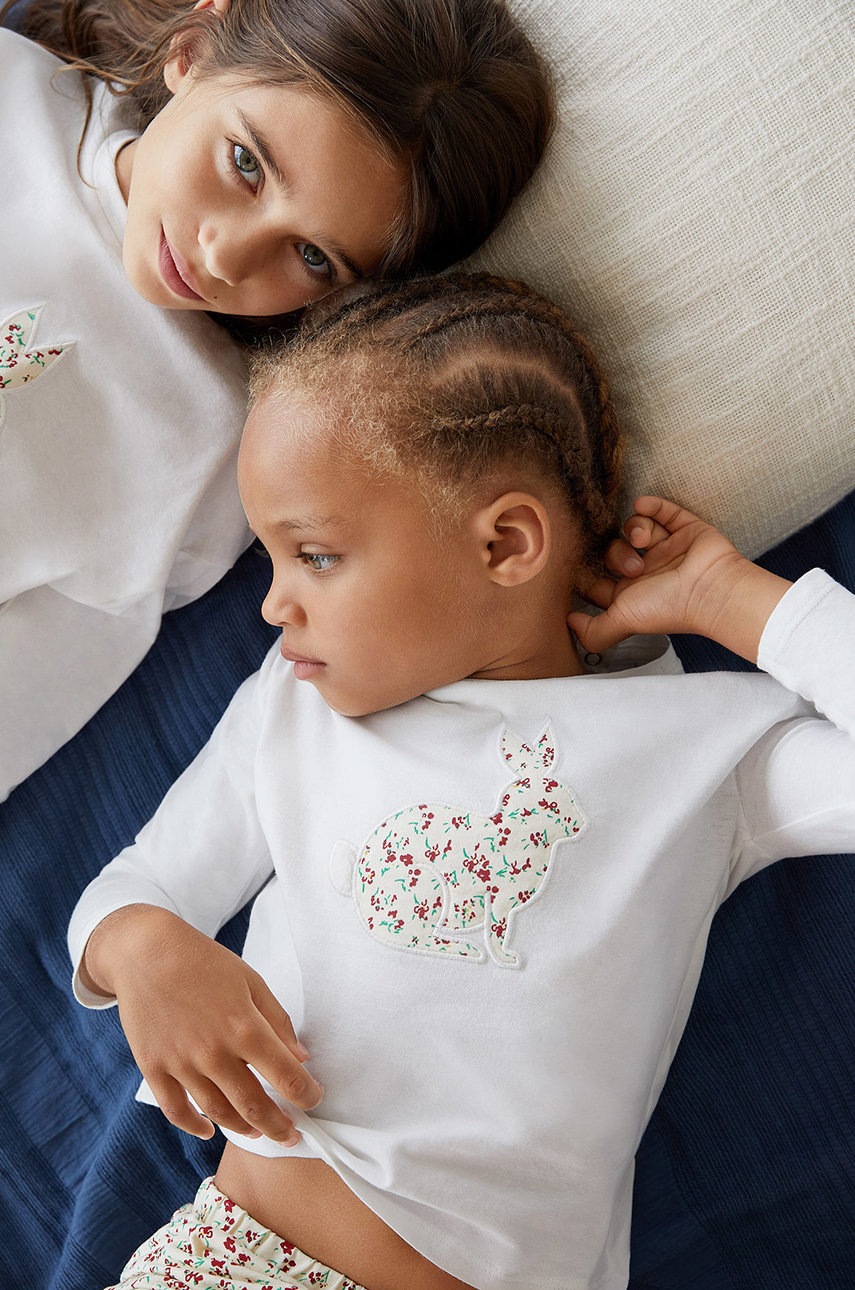 

Детская пижама Mango Kids цвет жёлтый с узором