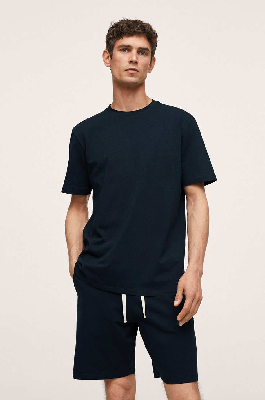 

Пижама Mango Man Begur мъжка в тъмносиньо с изчистен дизайн, Тъмносин