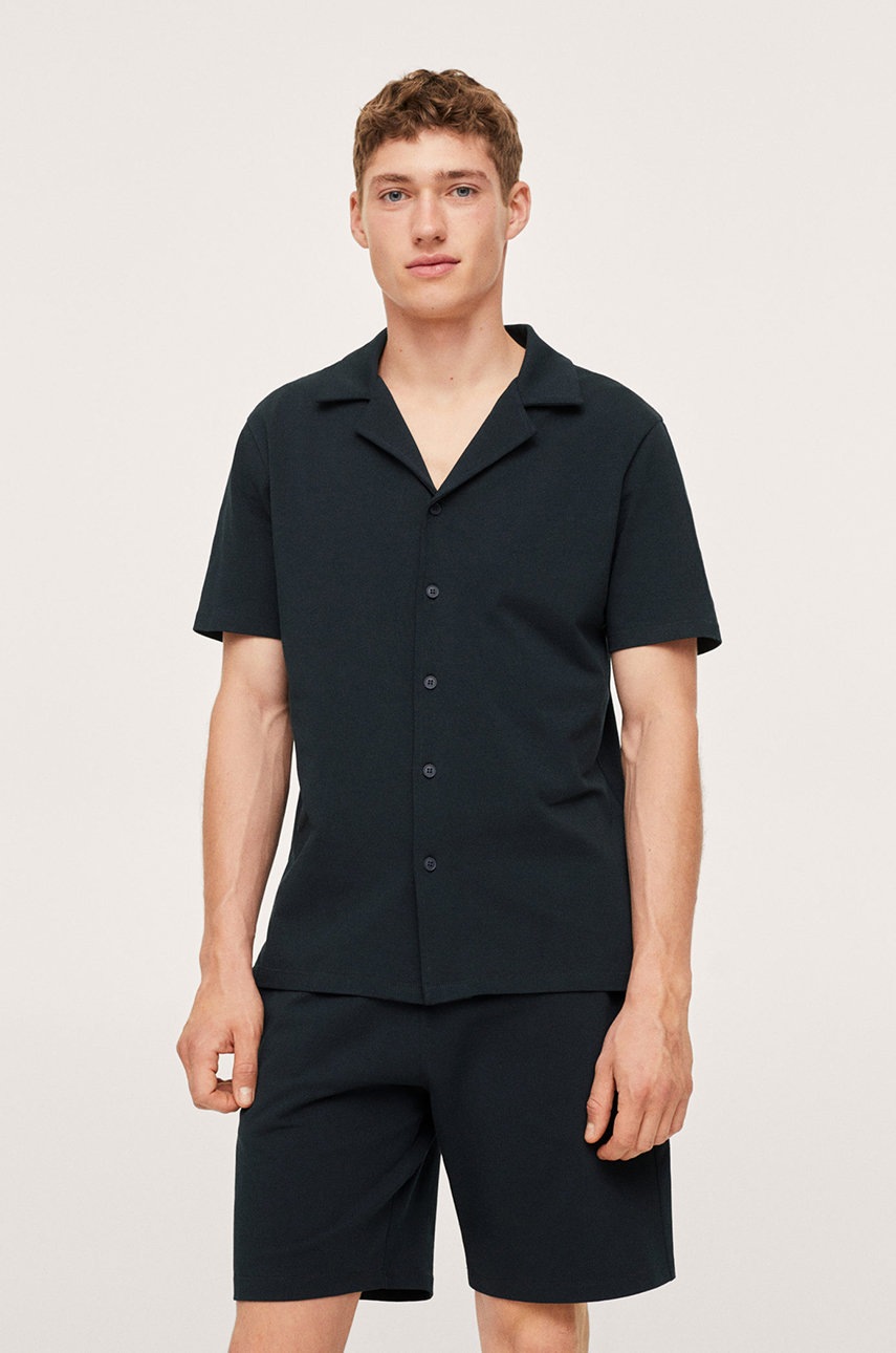 

Пижама Mango Man Llafranc мъжка в тъмносиньо с изчистен дизайн, Тъмносин