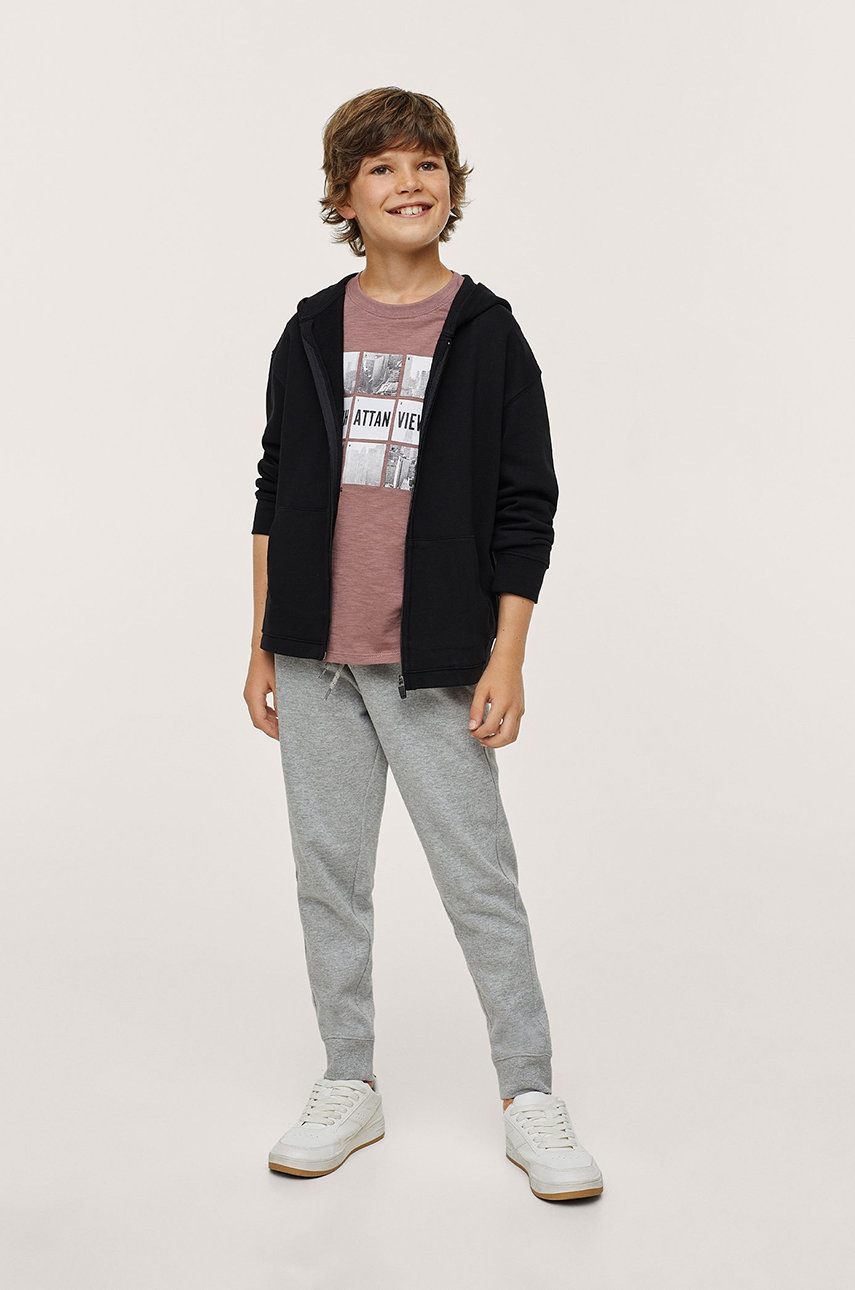 

Детская хлопковая кофта Mango Kids FRANCIA8 цвет чёрный гладкая