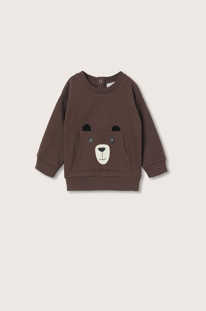 Mango Kids - hanorac de bumbac pentru copii brown