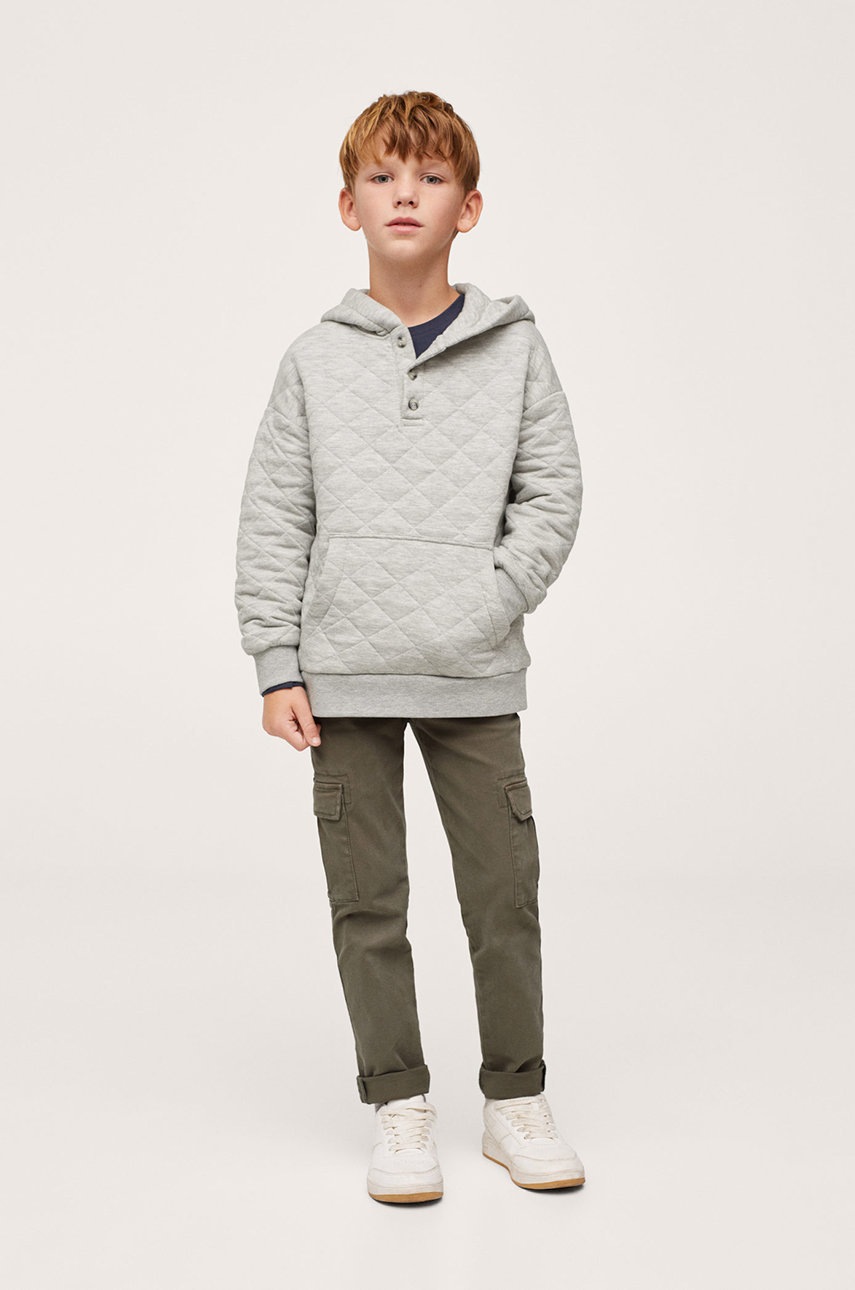 

Детская кофта Mango Kids цвет серый гладкая