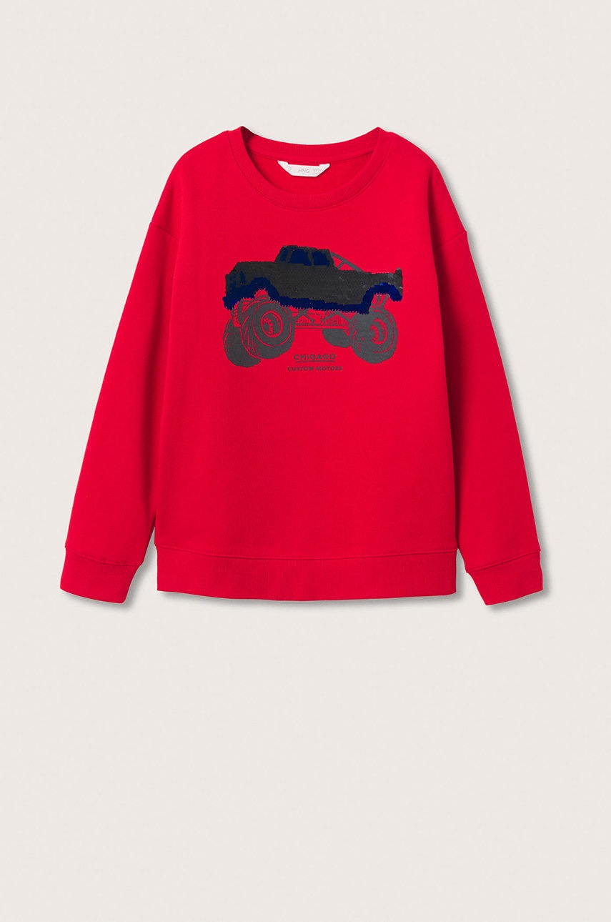 

Детская кофта Mango Kids цвет красный с аппликацией