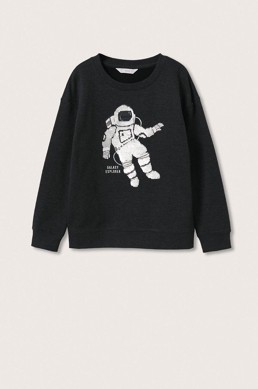 

Детски суичър Mango Kids в сиво с апликация, Сив