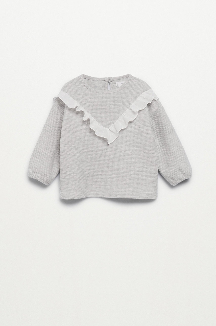 

Детски суичър Mango Kids Lisboas в сиво с апликация, Сив