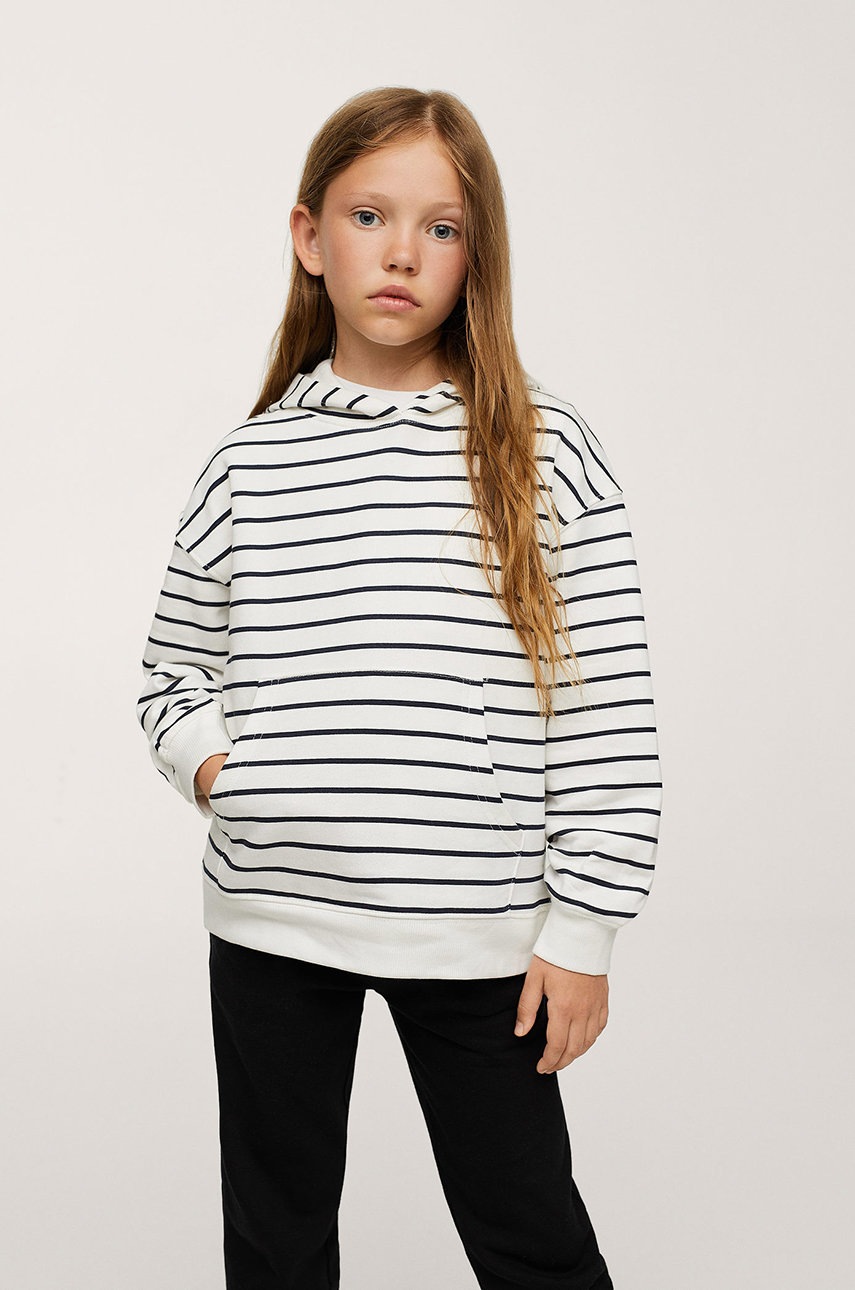 

Детски памучен суичър Mango Kids Sailor в бяло с десен, Бял