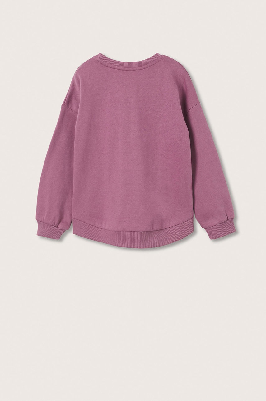 

Детская хлопковая кофта Mango Kids цвет фиолетовый с аппликацией
