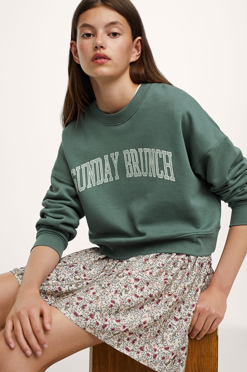 Mango Kids - hanorac de bumbac pentru copii brunch
