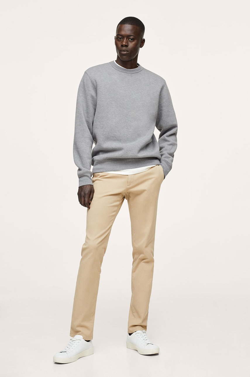

Кофта Mango Man Nola мужская цвет серый гладкая