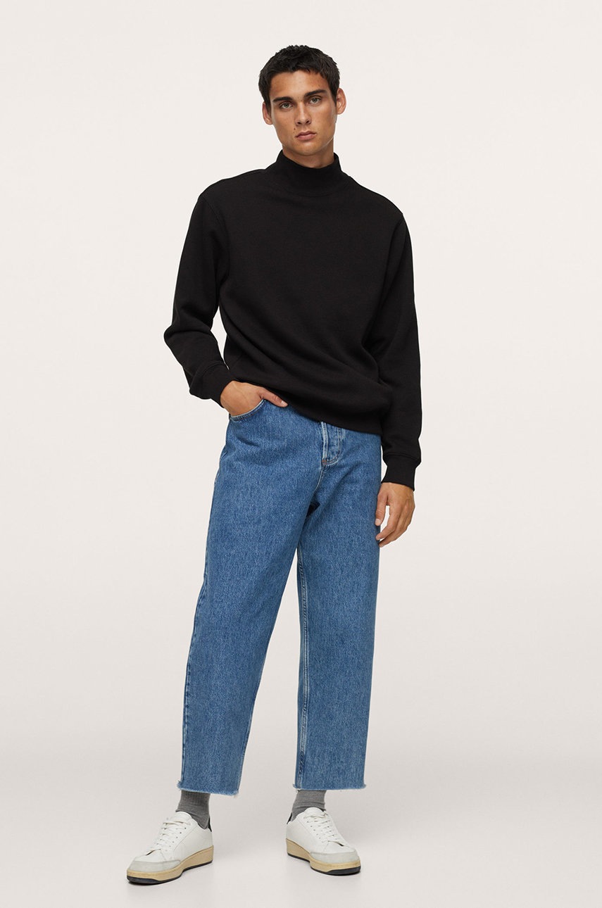 

Кофта Mango Man Henry мужская цвет чёрный гладкая