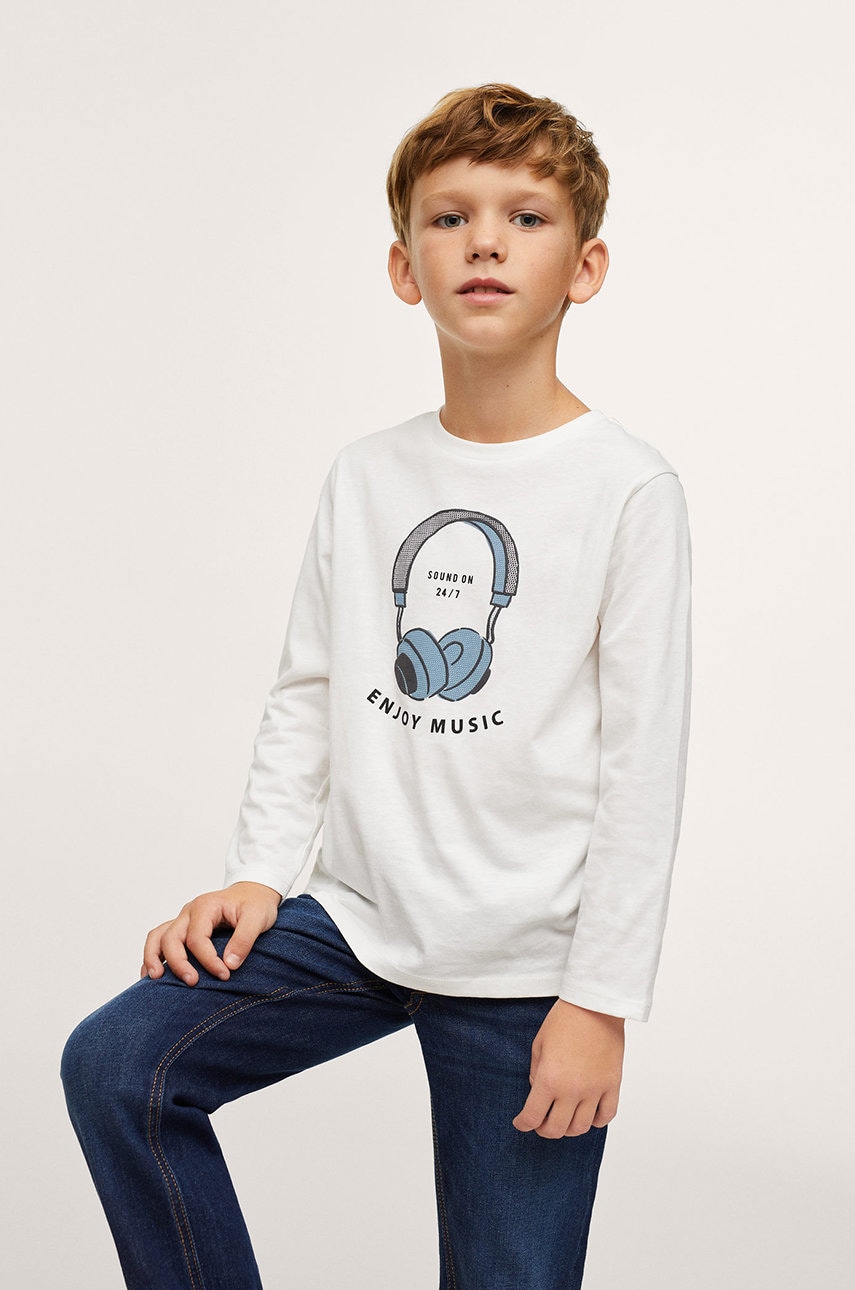 Mango Kids - longsleeve din bumbac pentru copii enjoy