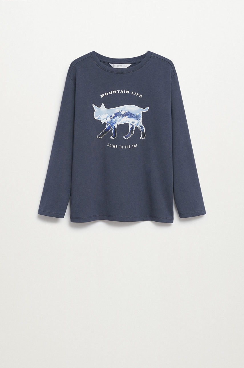 Mango Kids - longsleeve din bumbac pentru copii lynx